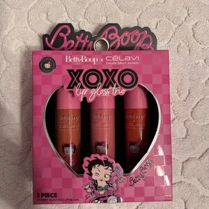 Betty Boop flavored lip gloss Trio XOXO 3pc Cherry Flavored